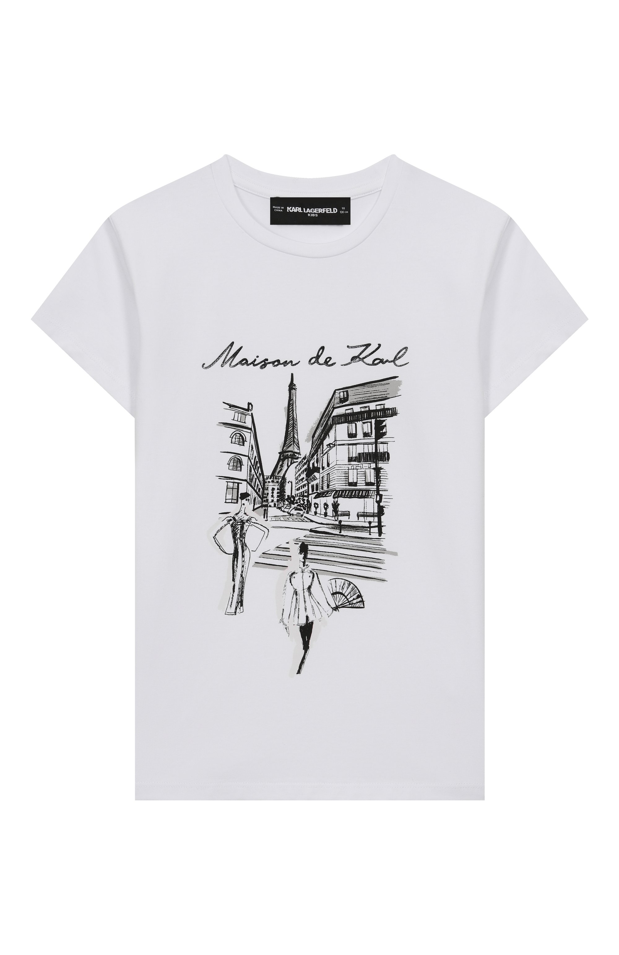 Хлопковая футболка KARL LAGERFELD KIDS, арт. Z30939, фото 1