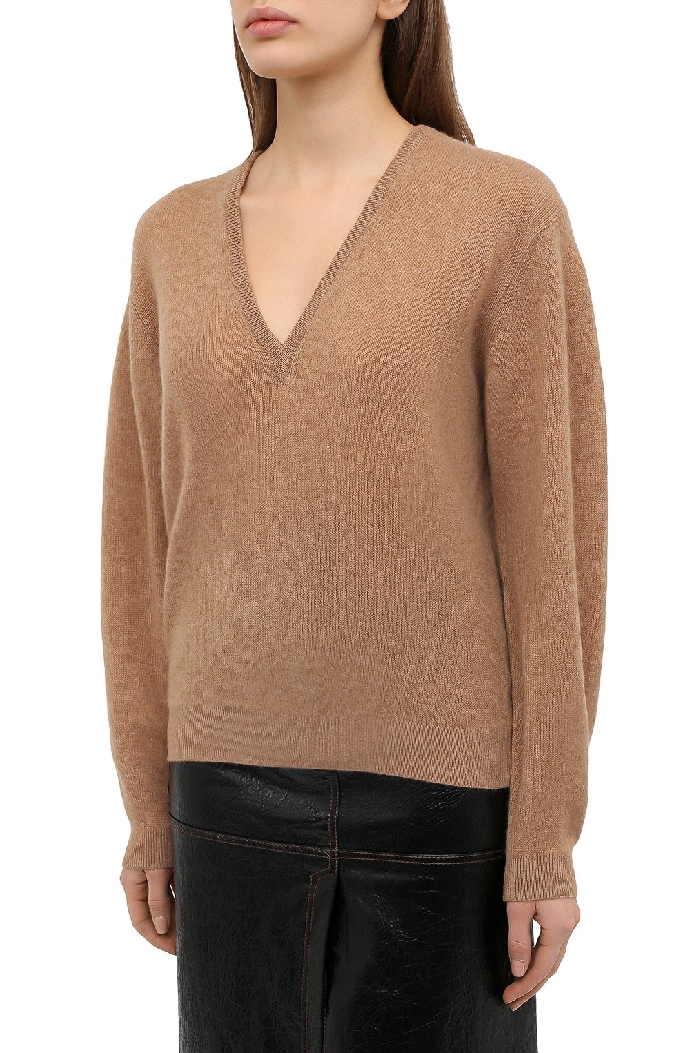 Кашемировый свитер KHAITE бежевого цвета по цене 59800 руб., арт. 8197605/SAM, фото 3 Кашемировый свитер KHAITE, арт. 8197605/SAM, фото 3