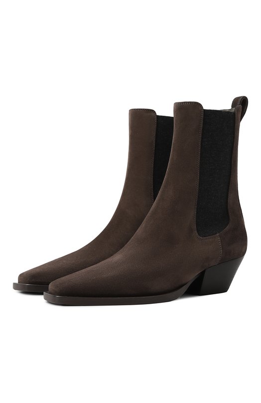 Замшевые ботильоны Brunello Cucinelli MZSFC3080P Коричневый MZSFC3080P