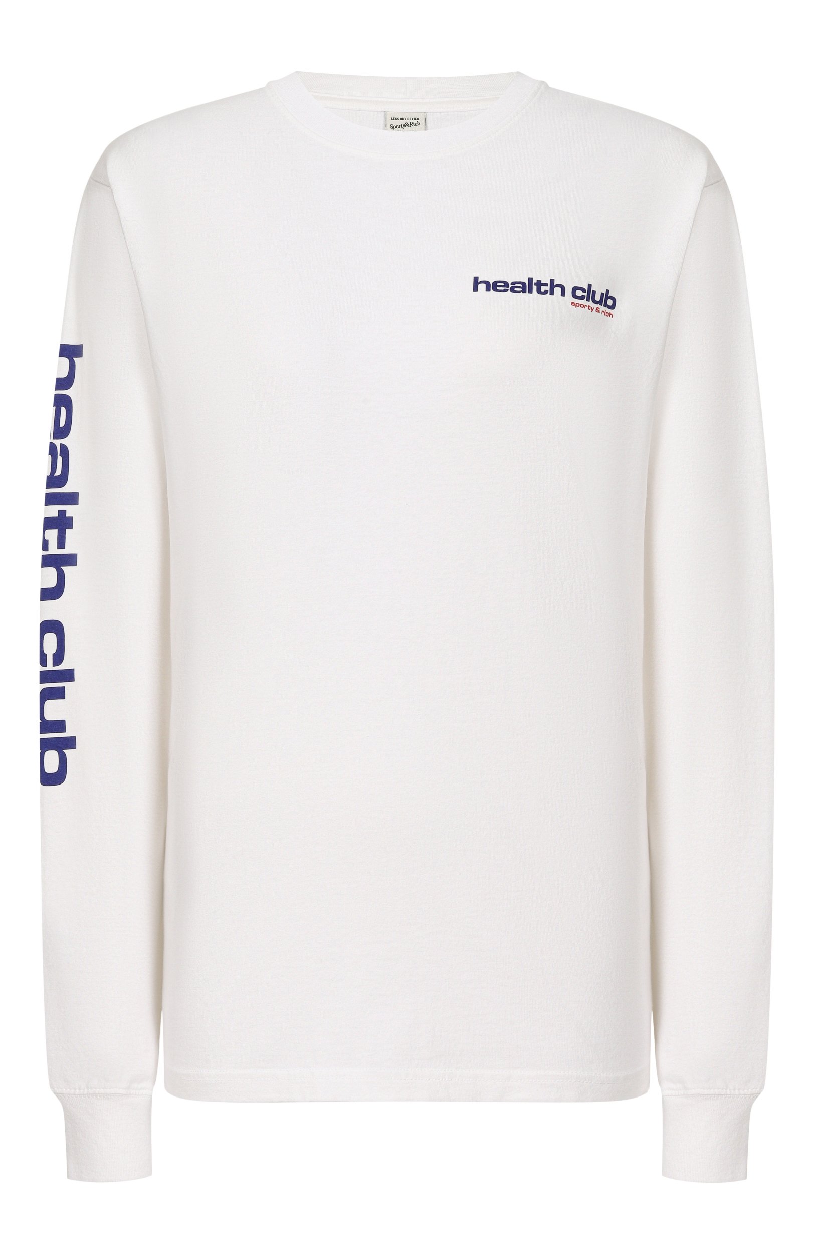 Хлопковый лонгслив SPORTY AND RICH белого цвета по цене 16450 руб., арт. T005971183WH01, фото 1 Хлопковый лонгслив SPORTY AND RICH, арт. T005971183WH01, фото 1