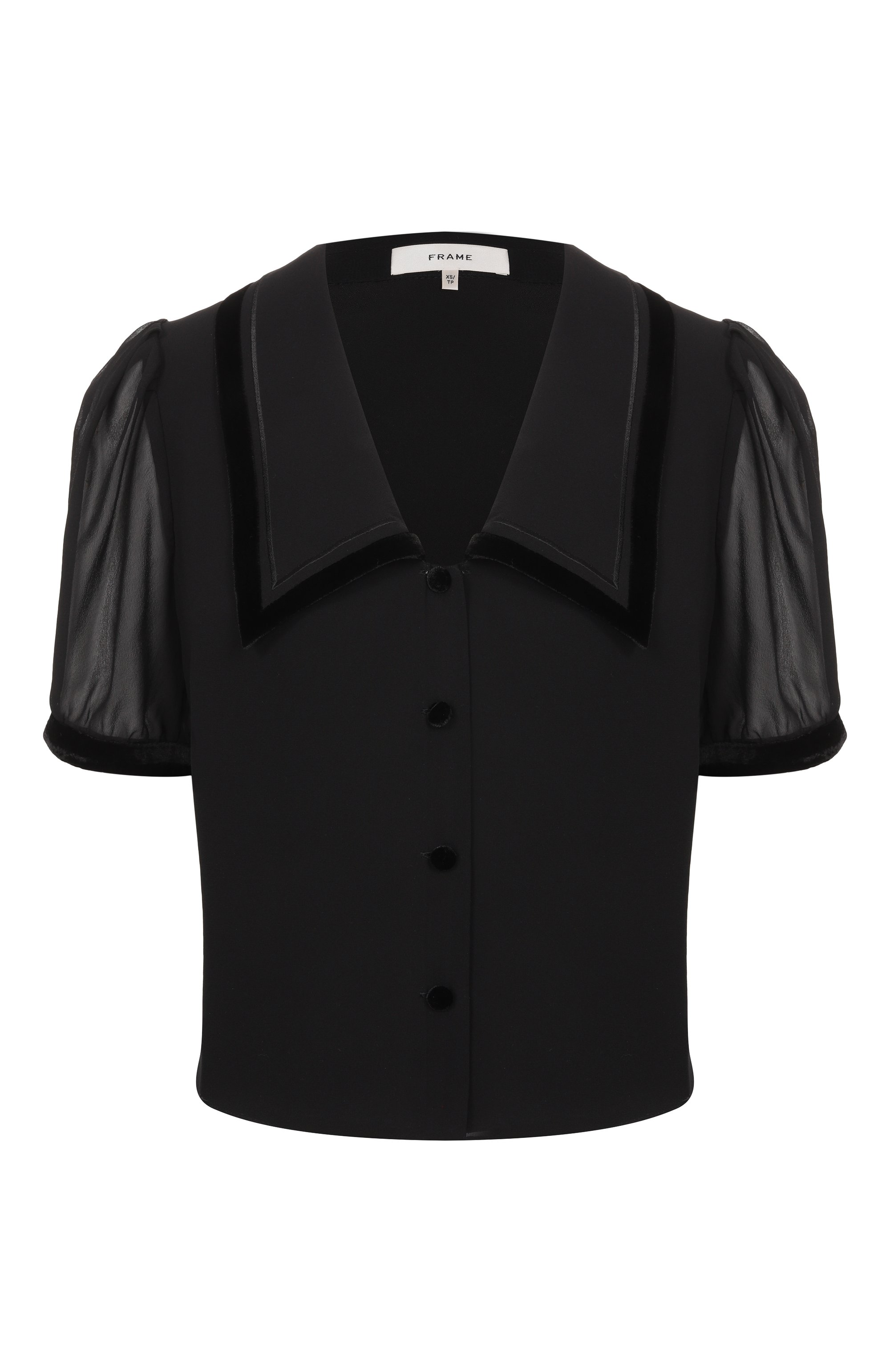 Шелковая блузка FRAME DENIM, арт. WP26WBL002/THE VELVET TRIM SAIL0R BL0USE, фото 1