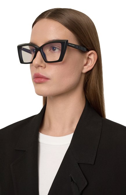 Женские оправа SAINT LAURENT черного цвета, арт. SL 657 0PT 001 | Фото 2 (Региональные ограничения белый список (Axapta Mercury): Не проставлено; Нос: Не проставлено)