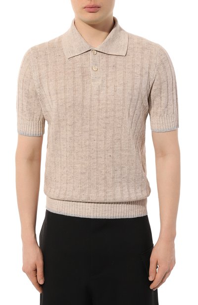 Поло изо льна и хлопка BRUNELLO CUCINELLI, арт. M2L70B2256, фото 3