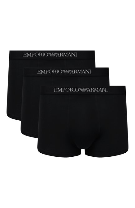 Мужские комплект из трех хлопковых боксеров EMPORIO ARMANI черного цвета, арт. 111610/CC722 | Фото 1 (Статус проверки: Проверено, Проверена категория; Материал внешний: Хлопок; Кросс-КТ: бельё; Мужское Кросс-КТ: Трусы)