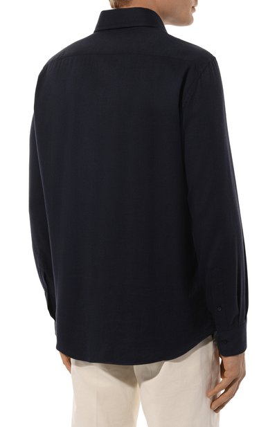 Рубашка из хлопка и лиоцелла BRUNELLO CUCINELLI, арт. MY6370627, фото 4