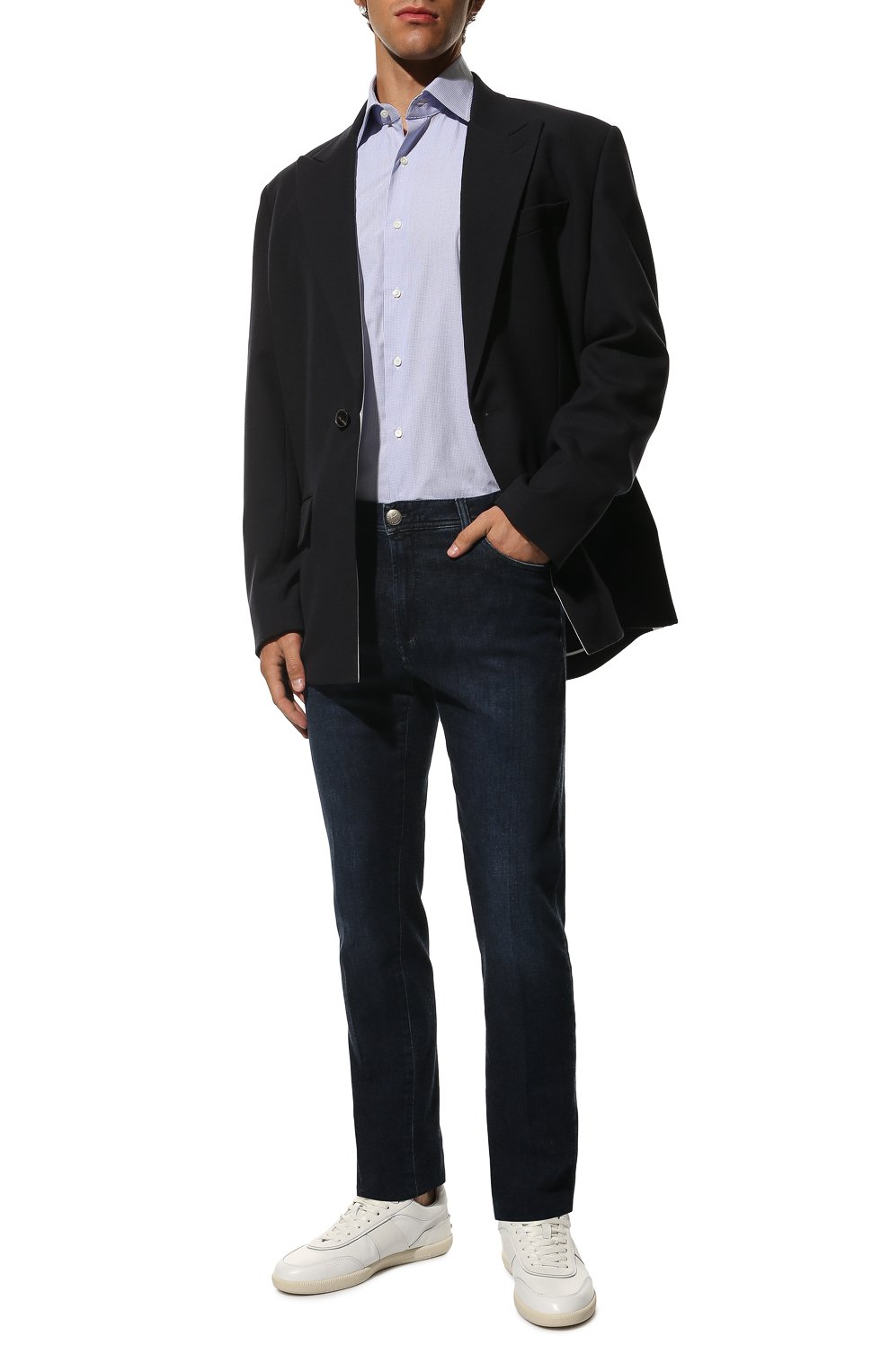 Хлопковая сорочка ALESSANDRO GHERARDI синего цвета по цене 18650 руб., арт. BP1-1G-7T/1069, фото 2 Хлопковая сорочка ALESSANDRO GHERARDI, арт. BP1-1G-7T/1069, фото 2