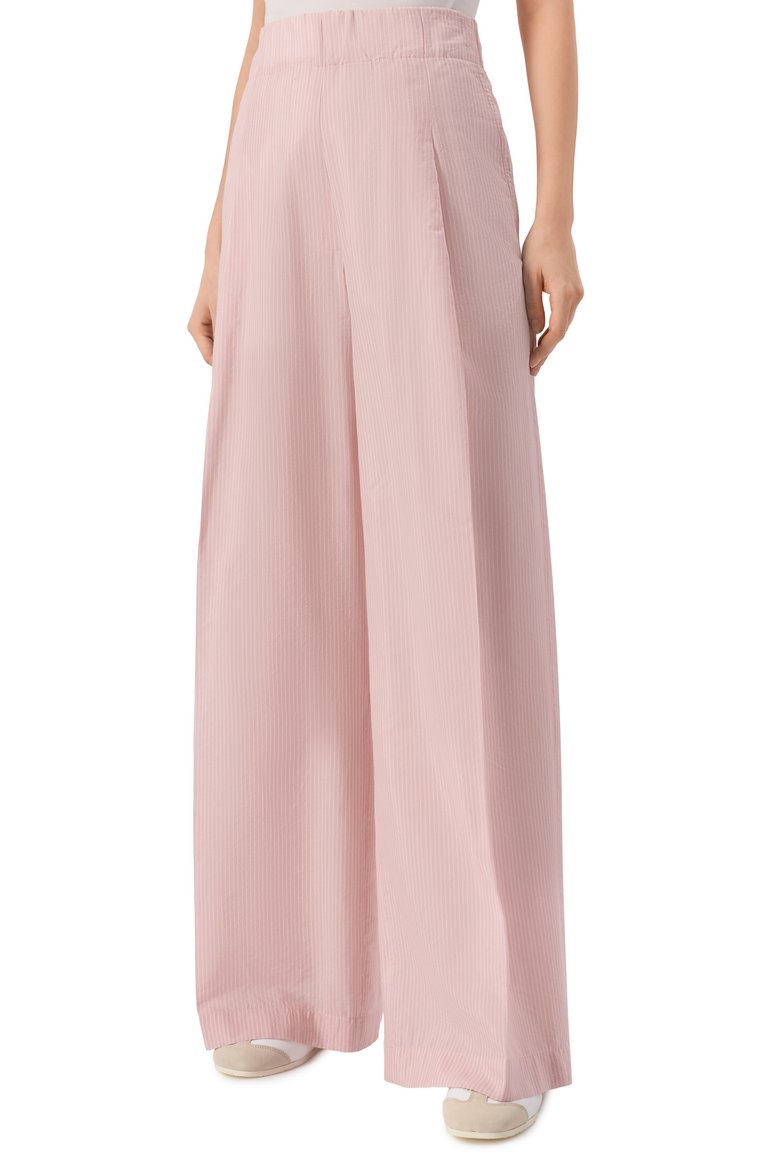 Женские брюки DRIES VAN NOTEN розового цвета, арт. 251-010909-1524 | Фото 3 (Длина (брюки, джинсы): Стандартные; Материал внешний: Хлопок, Вискоза; Женское Кросс-КТ: Брюки-одежда; Силуэт Ж (брюки и джинсы): Широкие; Случай: Формальный; Стили: Минимализм)