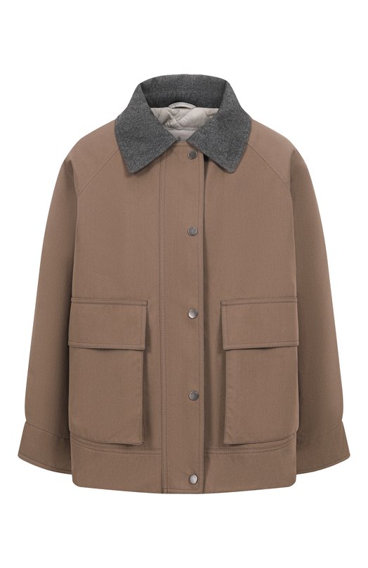 Хлопковая куртка Brunello Cucinelli MM5397907P Коричневый MM5397907P