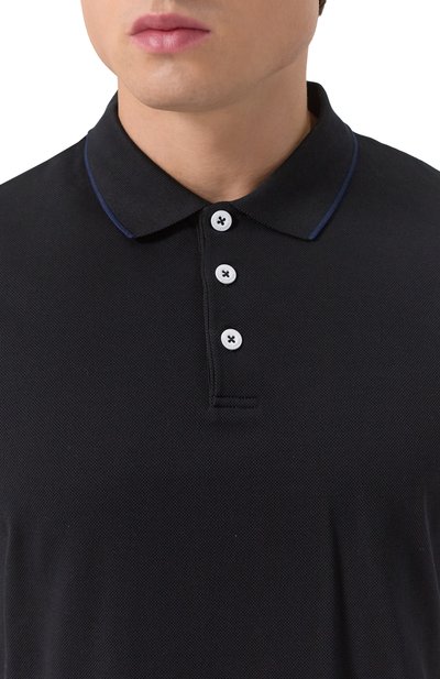 Хлопковое поло GIORGIO ARMANI черного цвета по цене 49500 руб., арт. 3KSF75/SJMZZ, фото 5 Хлопковое поло GIORGIO ARMANI, арт. 3KSF75/SJMZZ, фото 5