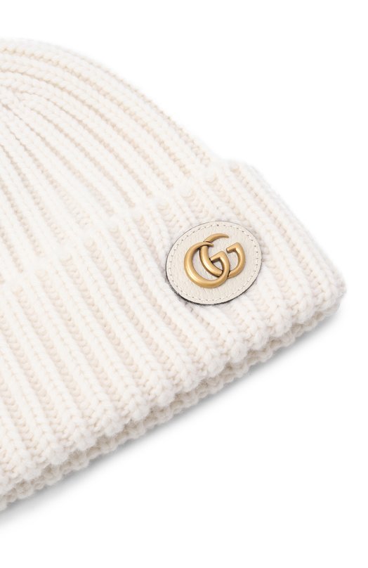 Шапка из шерсти и кашемира Gucci 764594/3GB02 Кремовый  764594/3GB02 Фото 3