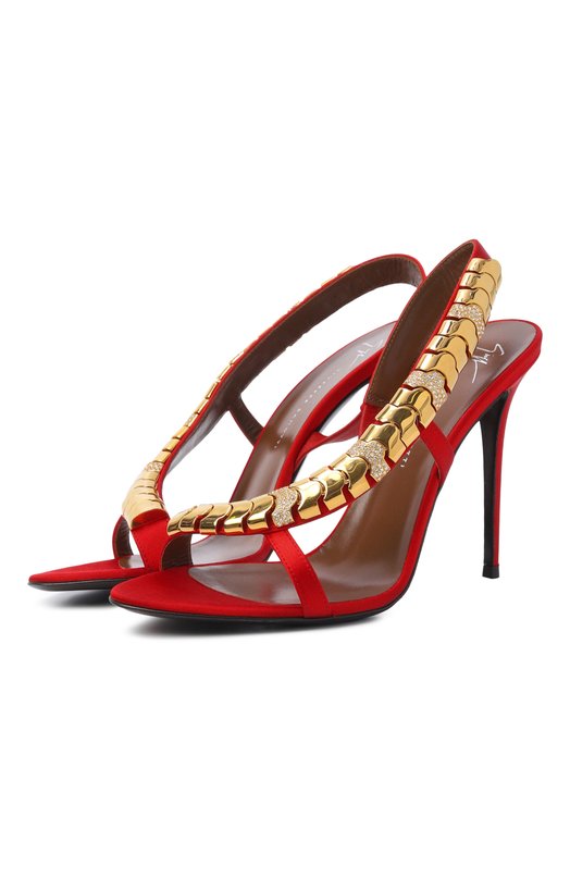 Атласные босоножки Gz Dafne 90 Giuseppe Zanotti Design I500016/RAS0 D0PPIAT0 Красный I500016/RAS0 D0PPIAT0