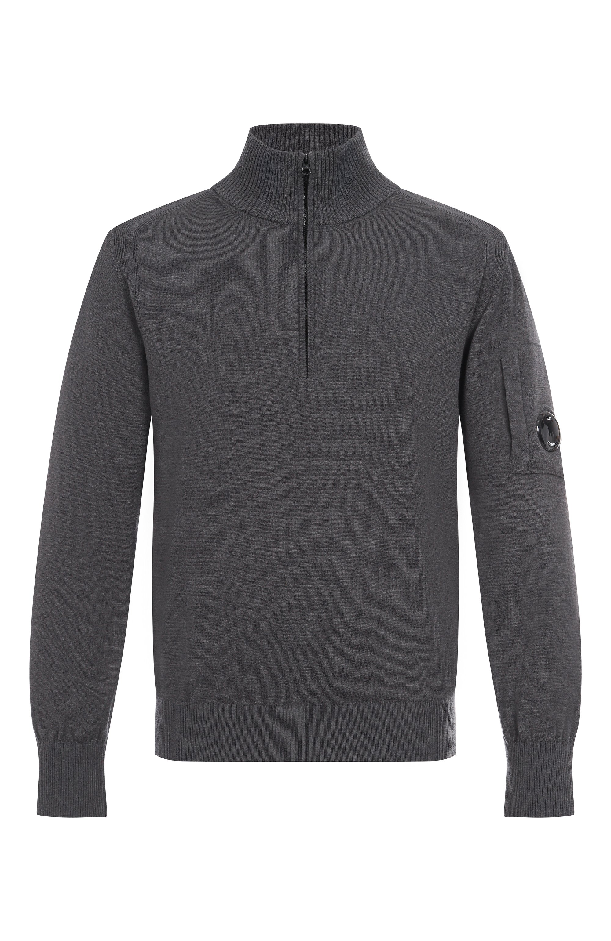 Шерстяной джемпер C.P. COMPANY темно-серого цвета по цене 31400 руб., арт. 19CMKN036A005528A, фото 1 Шерстяной джемпер C.P. COMPANY, арт. 19CMKN036A005528A, фото 1