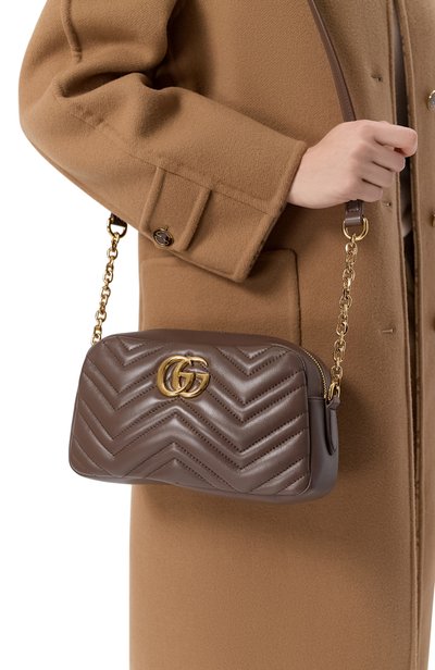 Сумка gg marmont small GUCCI коричневого цвета по цене 283500 руб., арт. 855273/AAGVX, фото 2 Сумка gg marmont small GUCCI, арт. 855273/AAGVX, фото 2