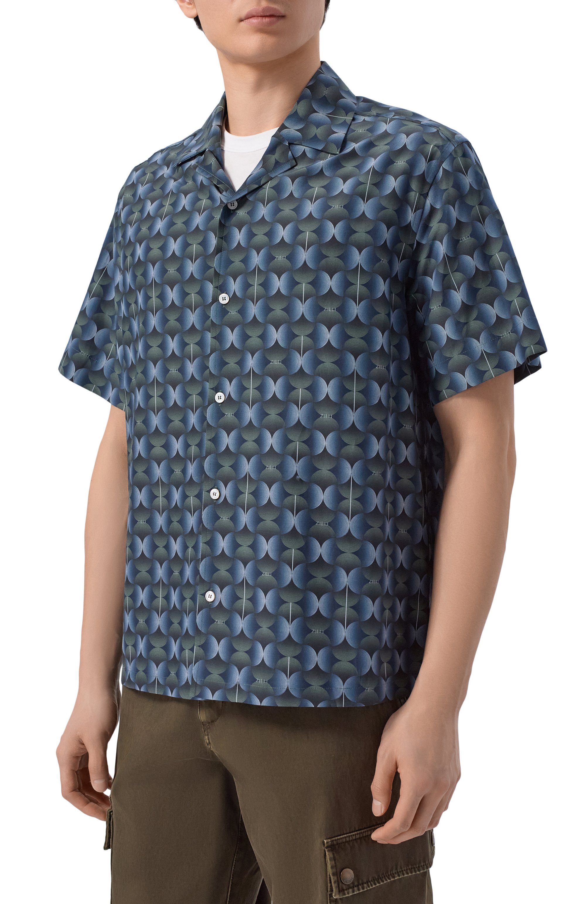 Рубашка из хлопка и ш елка ZILLI, арт. ZSSH8BM0107I2128F, фото 3