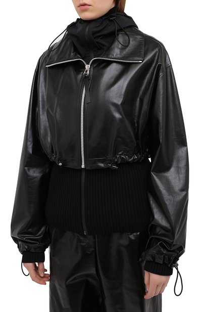 Комплект из куртки и кардигана BOTTEGA VENETA черного цвета по цене 399500 руб., арт. 633443/VKLC0, фото 4 Комплект из куртки и кардигана BOTTEGA VENETA, арт. 633443/VKLC0, фото 4