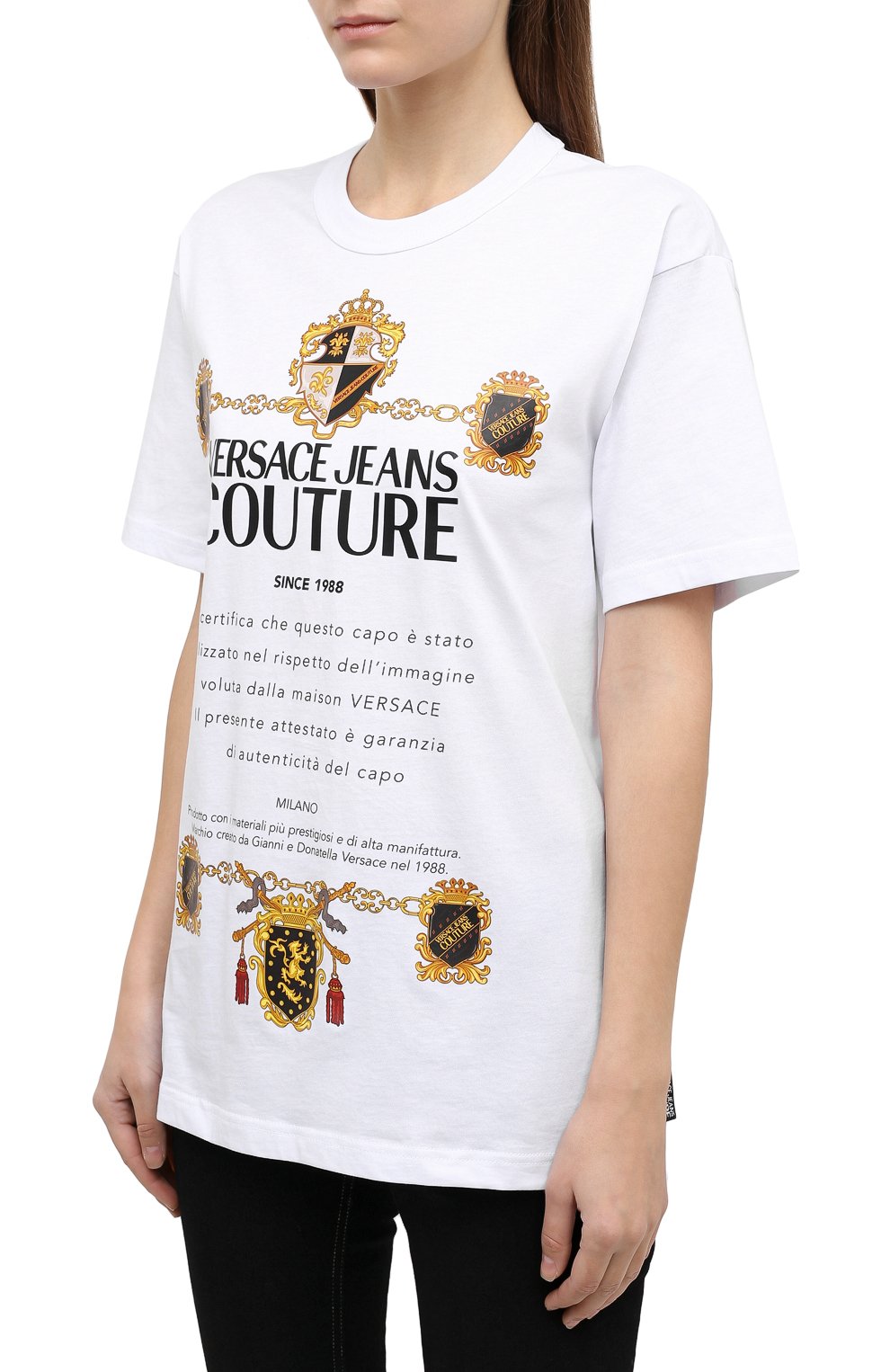 Хлопковая футболка VERSACE JEANS COUTURE, арт. B3GZB7TL-ZUM601 REG 34 TRANFER/30319, фото 3