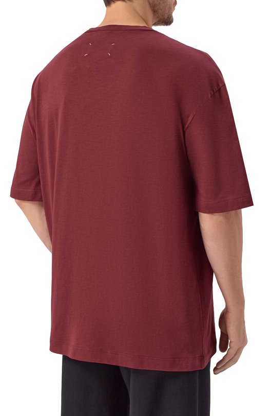 Хлопковая футболка Maison Margiela S50GC0730/M20164 Бордовый  S50GC0730/M20164 Фото 4