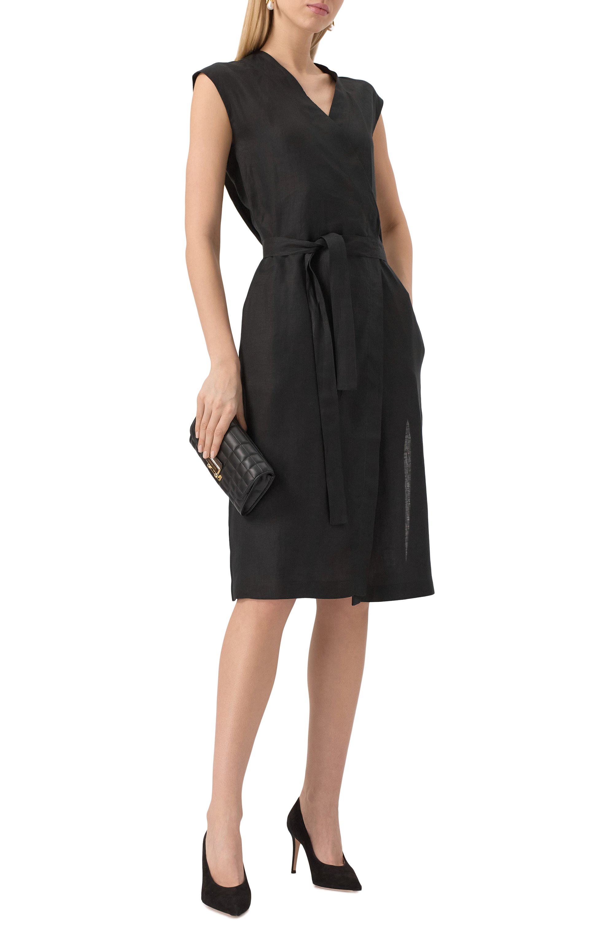 Льняное платье GRAN SASSO черного цвета по цене 46750 руб., арт. 72271/50000, фото 2 Льняное платье GRAN SASSO, арт. 72271/50000, фото 2