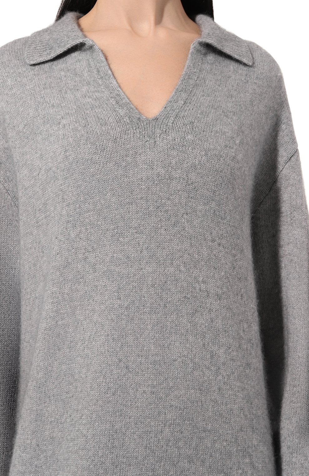Платье из шерсти и вискозы LESYANEBO серого цвета по цене 54000 руб., арт. FW23/KNIT0011, фото 5 Платье из шерсти и вискозы LESYANEBO, арт. FW23/KNIT0011, фото 5