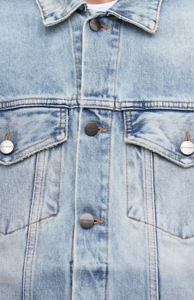 Джинсовая куртка PALM ANGELS голубого цвета по цене 69950 руб., арт. PMYE006R21DEN0014001, фото 5 Джинсовая куртка PALM ANGELS, арт. PMYE006R21DEN0014001, фото 5