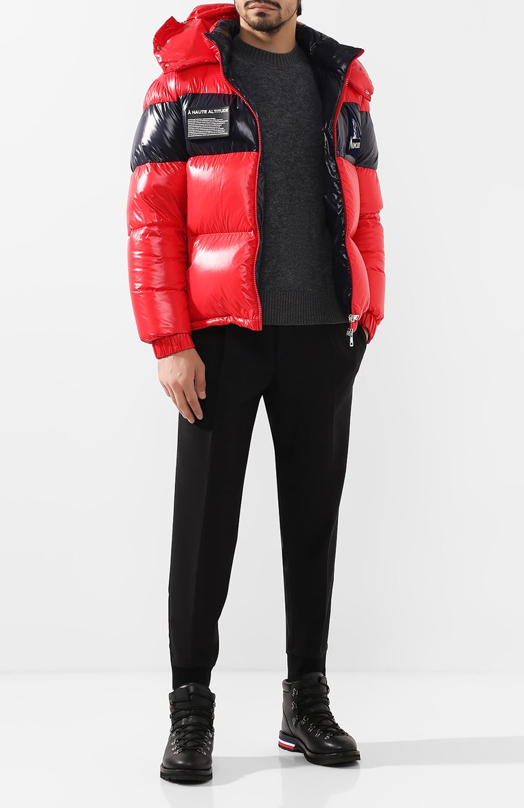 Мужские кожаные ботинки peak MONCLER черного цвета, арт. E2-09A-10175-00-02S0G | Фото 2 (Мужское Кросс-КТ: Хайкеры-обувь, Ботинки-обувь; Материал внутренний: Натуральная кожа; Материал сплава: Проставлено, Проверено; Материал утеплителя: Без утеплителя; Статус проверки: Проверено, Проверена категория; Подошва: Плоская; Драгоценные камни: Проставлено)