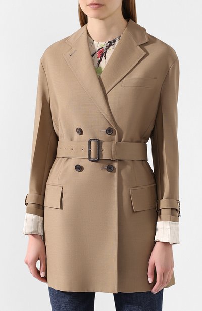 Шерстяной жакет PRADA бежевого цвета по цене 255000 руб., арт. P659MH-G54-F0065, фото 3 Шерстяной жакет PRADA, арт. P659MH-G54-F0065, фото 3