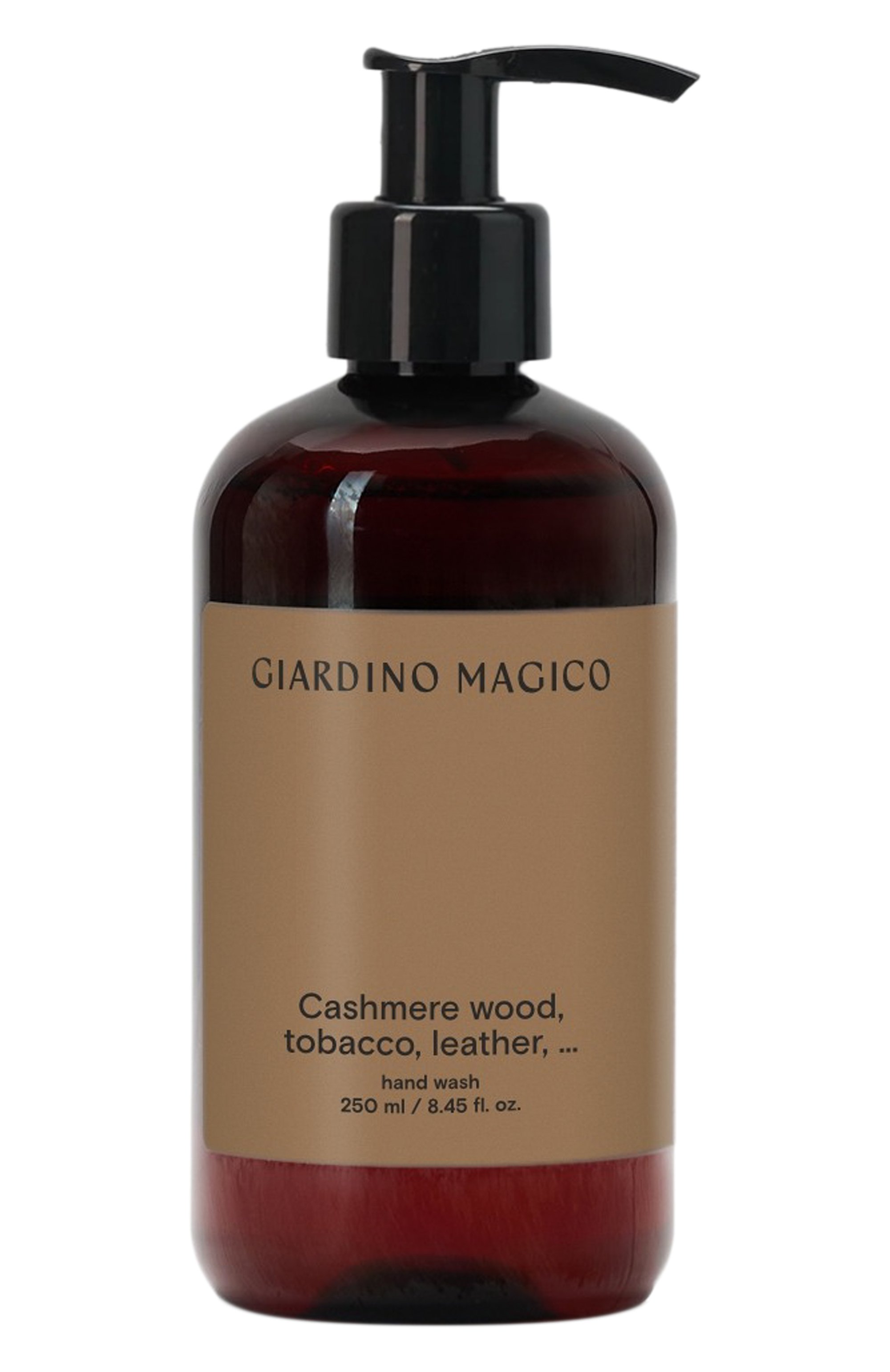 Жидкое мыло для рук cashmere wood, tobacco, leather, … (250ml) GIARDINO MAGICO бесцветного цвета по цене 1850 руб., арт. 4660222280527, фото 1 Жидкое мыло для рук cashmere wood, tobacco, leather, … (250ml) GIARDINO MAGICO, арт. 4660222280527, фото 1