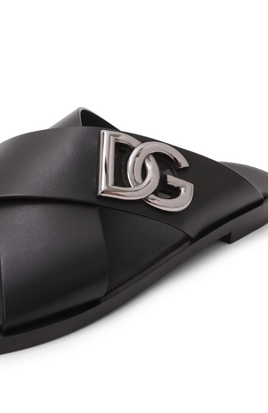 Кожаные шлепанцы Dolce & Gabbana A80440/A0602 Чёрный  A80440/A0602 Фото 7