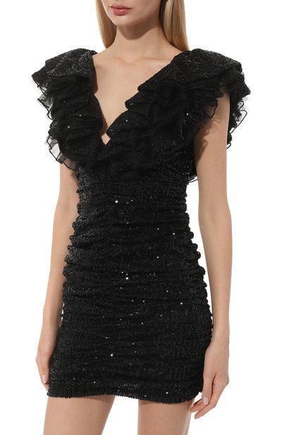 Платье с отделкой стразами PINKO черного цвета по цене 69950 руб., арт. 100389/A0LA, фото 3 Платье с отделкой стразами PINKO, арт. 100389/A0LA, фото 3