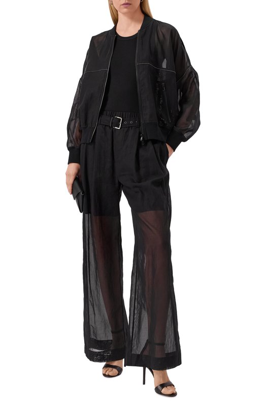 Хлопковые брюки Brunello Cucinelli MH911P8862 Чёрный  MH911P8862 Фото 2
