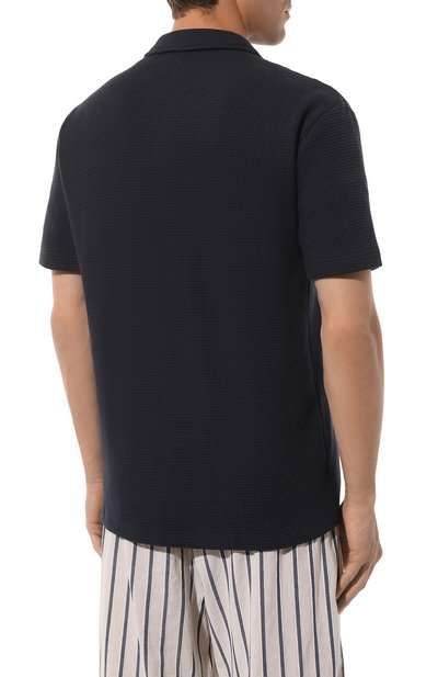 Хлопковая рубашка EMPORIO ARMANI темно-синего цвета по цене 9900 руб., арт. 112078/4R565, фото 4 Хлопковая рубашка EMPORIO ARMANI, арт. 112078/4R565, фото 4