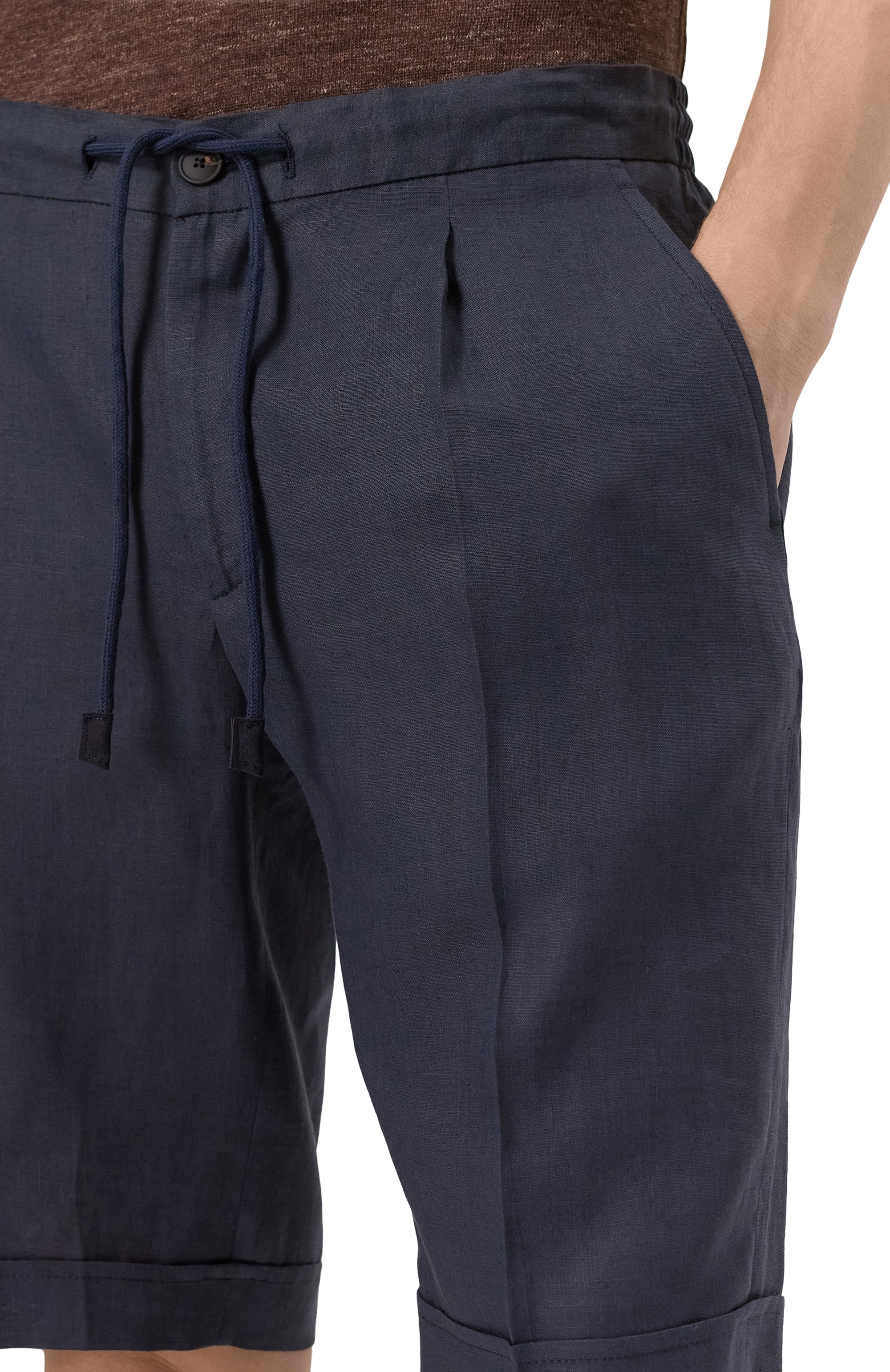 Льняные шорты GRAN SASSO темно-синего цвета по цене 29250 руб., арт. 76112/50017, фото 5 Льняные шорты GRAN SASSO, арт. 76112/50017, фото 5