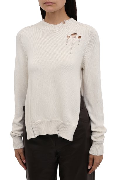 Хлопковый свитер MAISON MARGIELA кремового цвета по цене 54650 руб., арт. S51GP0218/S17663, фото 3 Хлопковый свитер MAISON MARGIELA, арт. S51GP0218/S17663, фото 3