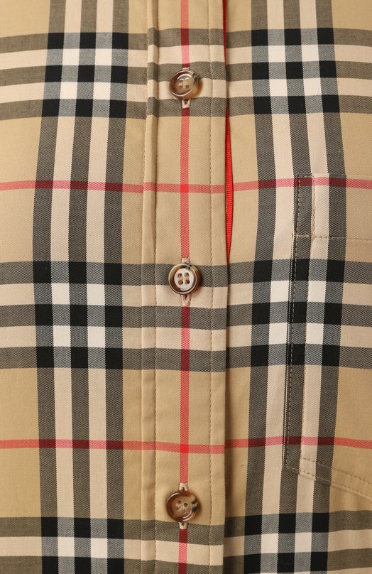 Хлопковая рубашка Burberry 8022284 Бежевый  8022284 Фото 6