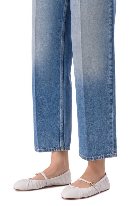 Кожаные балетки Odette Dolce & Gabbana CB0222/AV938 Белый  CB0222/AV938 Фото 2