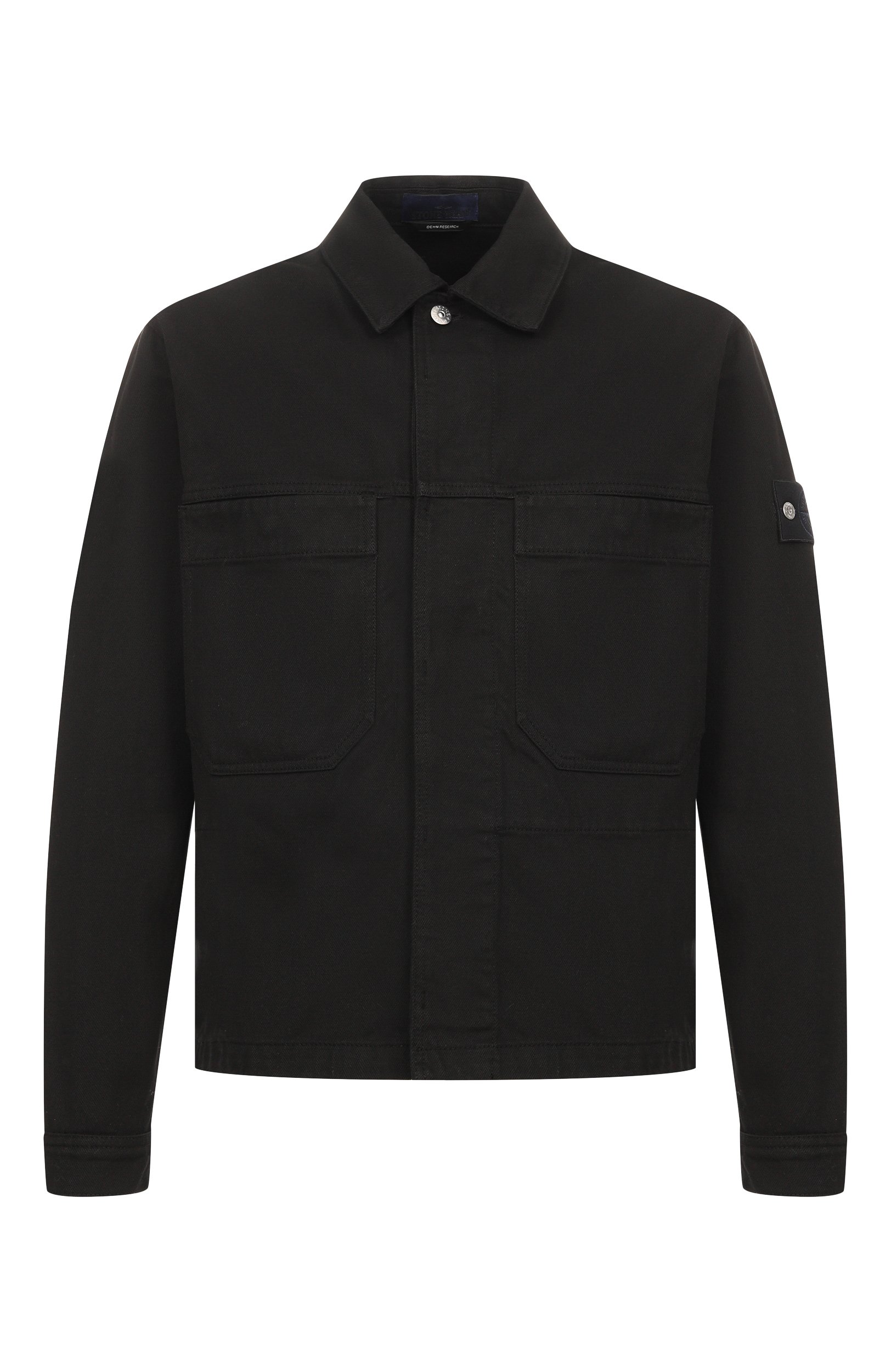 Джинсовая куртка-рубашка STONE ISLAND черного цвета по цене 87500 руб., арт. K2S15Q100027/S00J5, фото 1 Джинсовая куртка-рубашка STONE ISLAND, арт. K2S15Q100027/S00J5, фото 1