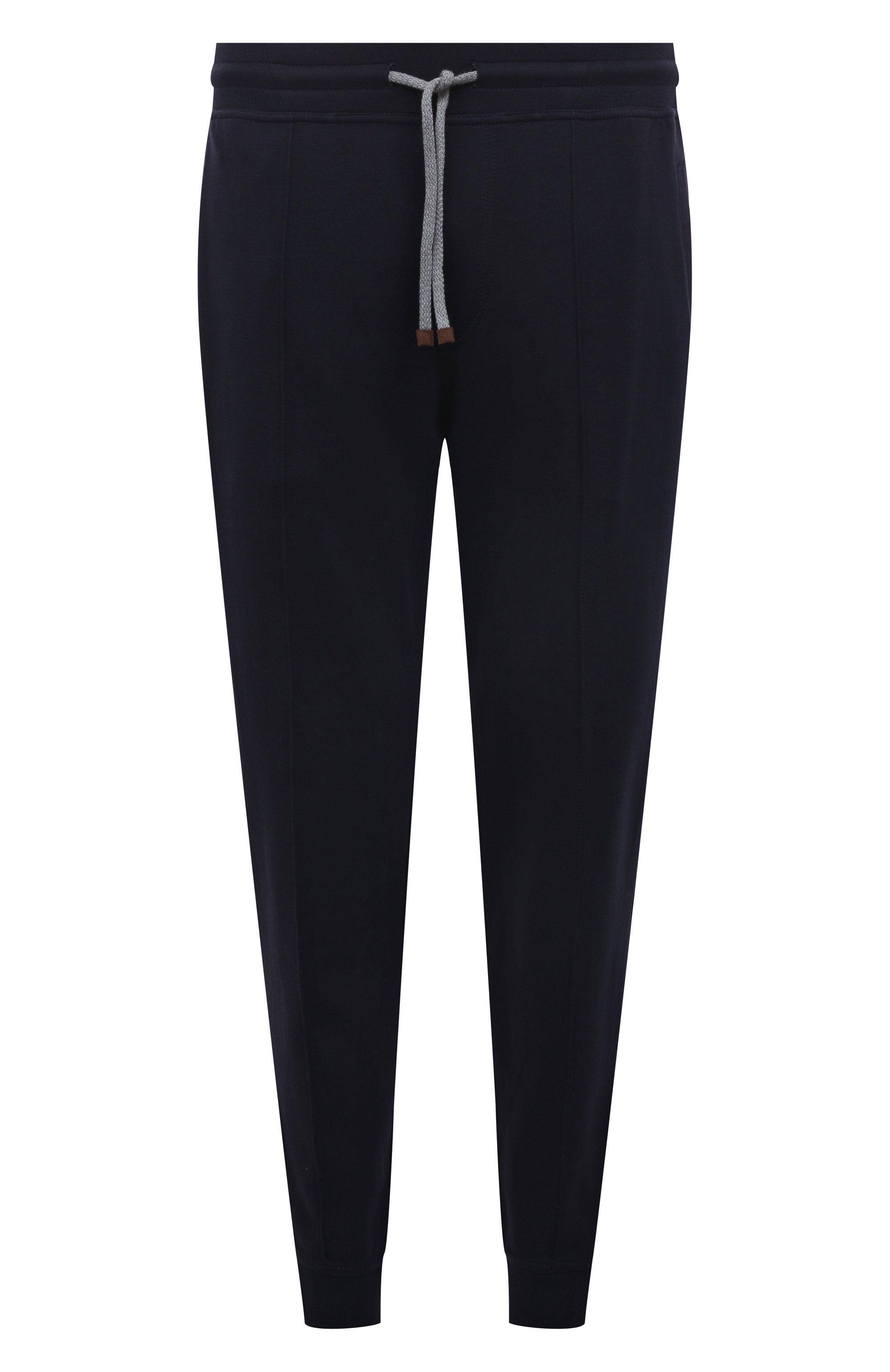 Хлопковые джоггеры BRUNELLO CUCINELLI темно-синего цвета по цене 95050 руб., арт. M0T35B2001, фото 1 Хлопковые джоггеры BRUNELLO CUCINELLI, арт. M0T35B2001, фото 1