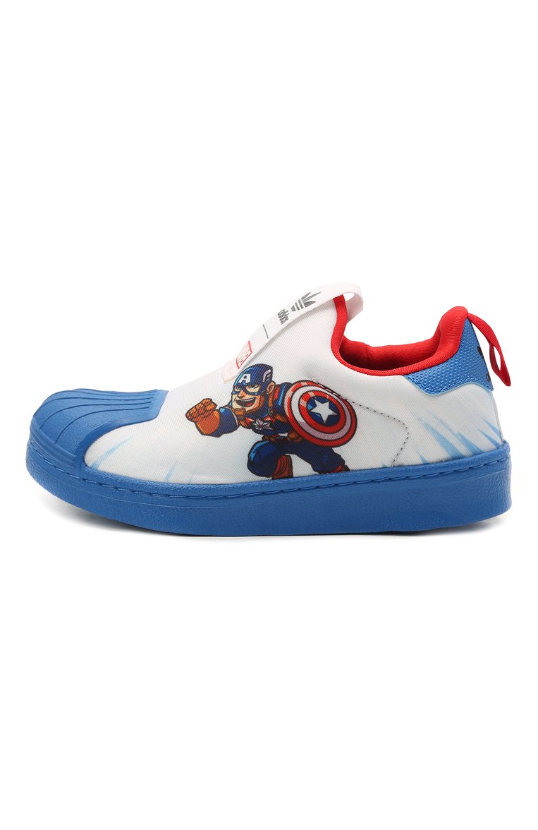 Детские кеды superstar 360 ADIDAS ORIGINALS белого цвета, арт. FX4879 | Фото 2 (Материал внутренний: Текстиль; Материал внешний: Текстиль; Региональные ограничения белый список (Axapta Mercury): RU; Мальчики Кросс-КТ: Обувь-низкие; Тематический товар: Marvel; Нос: Не проставлено)