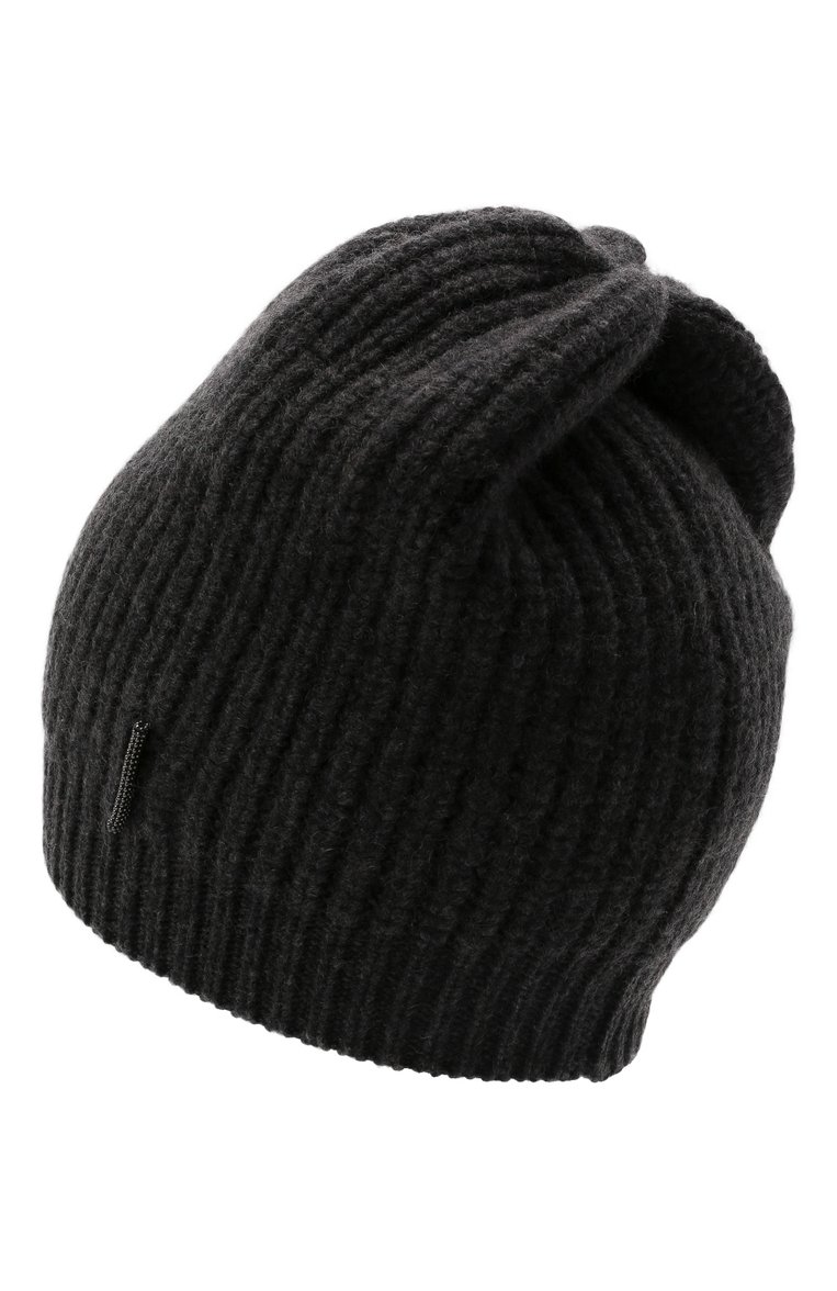 Детского кашемировая шапка BRUNELLO CUCINELLI темно-серого цвета, арт. B52M50299C | Фото 2 (Материал: Текстиль, Кашемир, Шерсть; Материал сплава: Проставлено; Нос: Не проставлено)