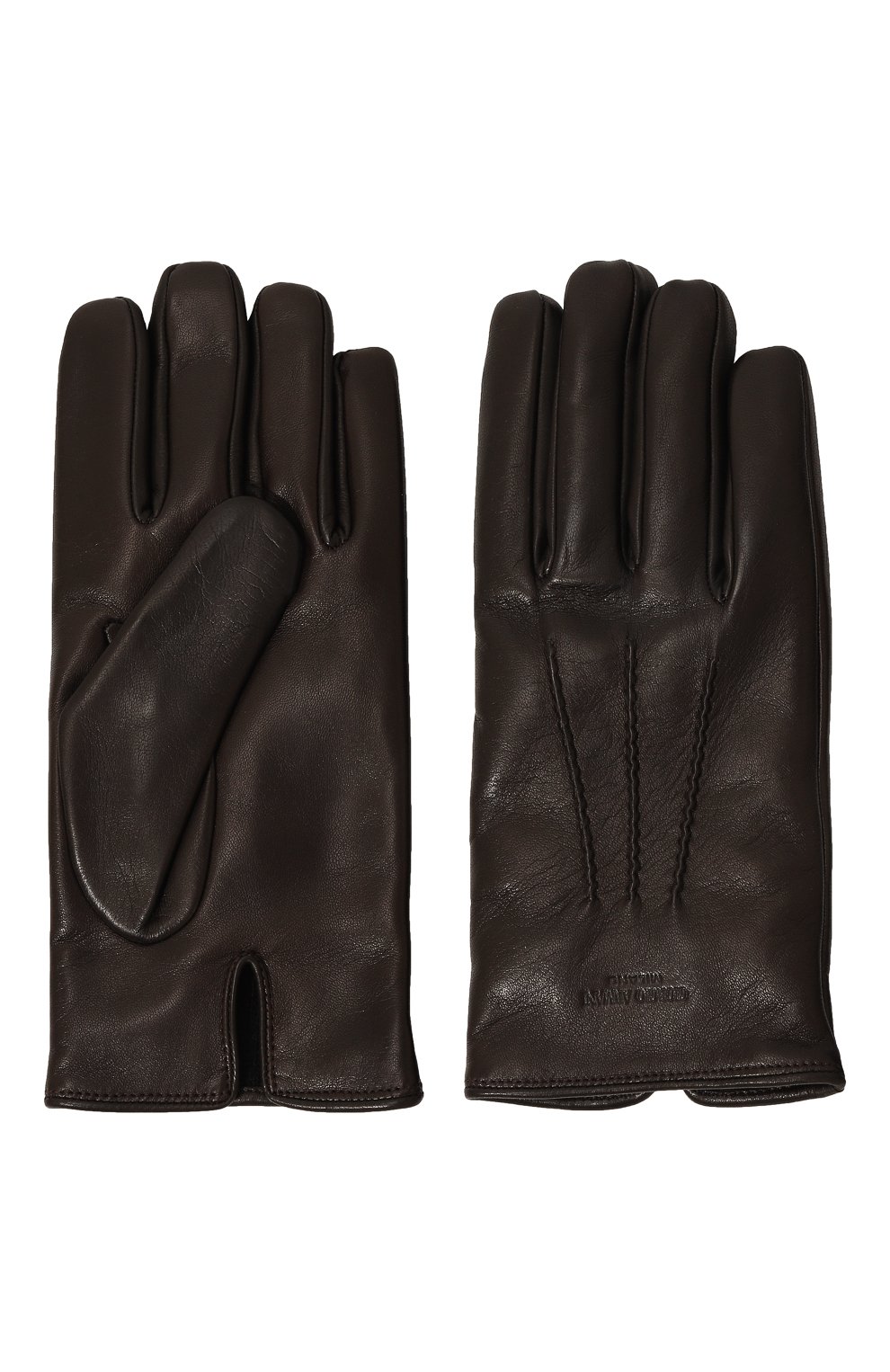 Кожаные перчатки GIORGIO ARMANI коричневого цвета по цене 38600 руб., арт. 744133/2F203, фото 2 Кожаные перчатки GIORGIO ARMANI, арт. 744133/2F203, фото 2