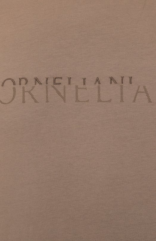 Хлопковая футболка Corneliani 25G581-2525059 Бежевый  25G581-2525059 Фото 6