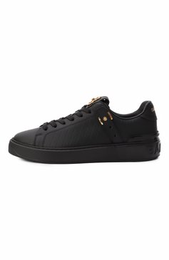 Женские кожаные кеды b-court b-buzz BALMAIN черного цвета, арт. EN1VI738/LCGD | Фото 4 (Материал внешний: Натуральная кожа; Материал внутренний: Натуральная кожа; Подошва: Платформа; Материал утеплителя: Без утеплителя; Кросс-КТ: Низкие; Стили: Кэжуэл)
