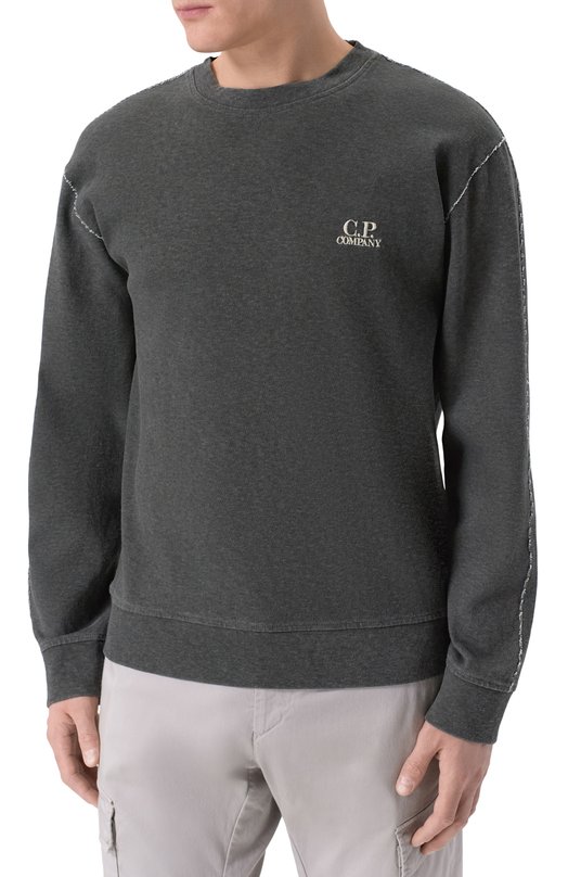 Хлопковый свитшот C.P. Company 20CMSS198A/110644P Серый  20CMSS198A/110644P Фото 3