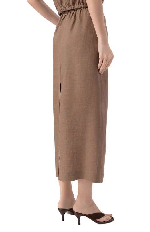 Льняная юбка 12 STOREEZ 137456 Коричневый  137456 Фото 4