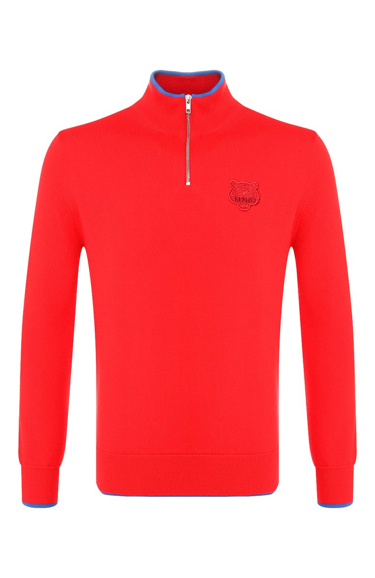 Мужской шерстяной джемпер KENZO красного цвета, арт. F965PU5003AB | Фото 1 (Статус проверки: Проверена категория, Проверено; Рукава: Длинные; Материал внешний: Шерсть; Длина (для топов): Стандартные; Мужское Кросс-КТ: Джемперы; Принт: Без принта; Вырез: Круглый; Стили: Кэжуэл)