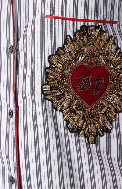 Рубашка из смеси хлопка и шелка DOLCE & GABBANA светло-серого цвета по цене 136500 руб., арт. F5G56Z/FB5M5, фото 5 Рубашка из смеси хлопка и шелка DOLCE & GABBANA, арт. F5G56Z/FB5M5, фото 5