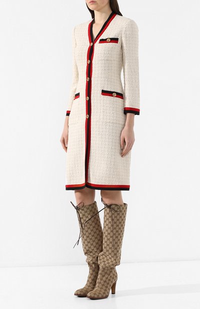 Хлопковое платье GUCCI кремового цвета по цене 207000 руб., арт. 551562/ZAAK2, фото 3 Хлопковое платье GUCCI, арт. 551562/ZAAK2, фото 3