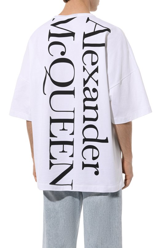 Хлопковая футболка Alexander McQueen 750655 Белый  750655 Фото 4