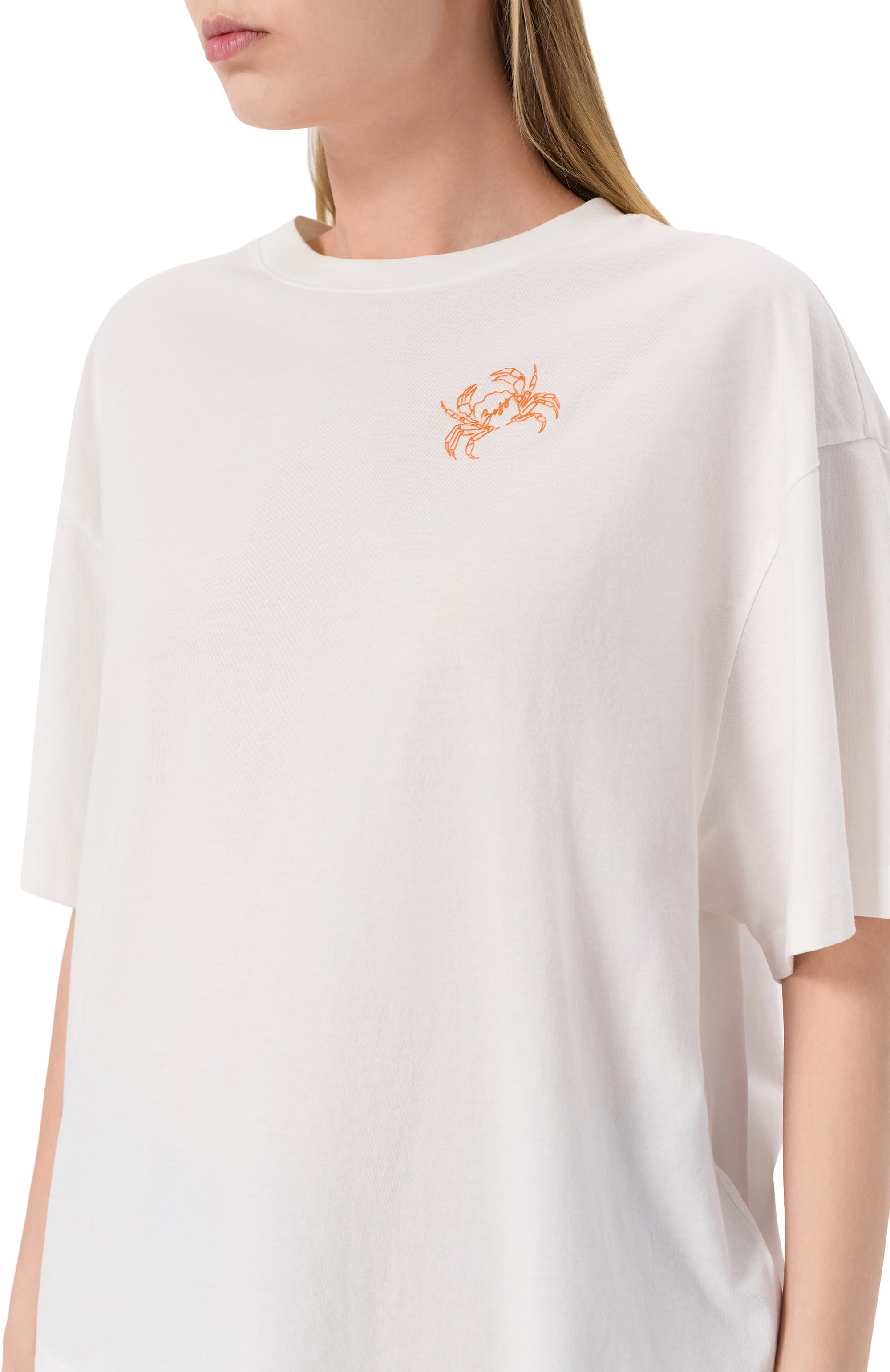 Хлопковая футболка BOSS ORANGE белого цвета по цене 5995 руб., арт. 50540441, фото 5 Хлопковая футболка BOSS ORANGE, арт. 50540441, фото 5