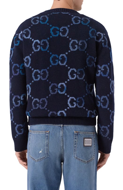 Шерстяной свитер Gucci 770509/XKDSJ Синий  770509/XKDSJ Фото 4